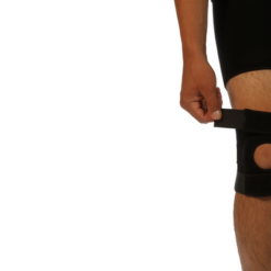 rodillera corta de neopreno abierta color negro