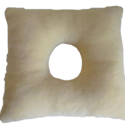 cojín de lana natural cuadrado con agujero